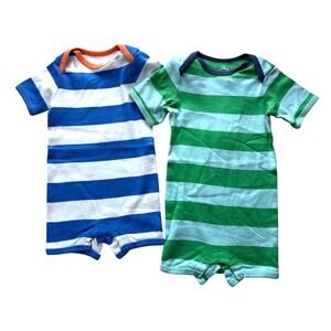NWT Primary Bundle of Striped Babysuits Romper Size 9-18mos